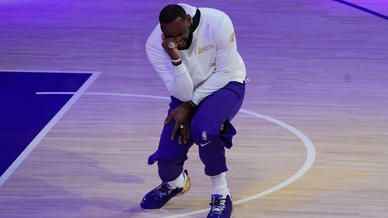 "Maybe if I drink from the right side, it will help with my free throw": LeBron James blames his airball in Lakers vs Mavericks on wine