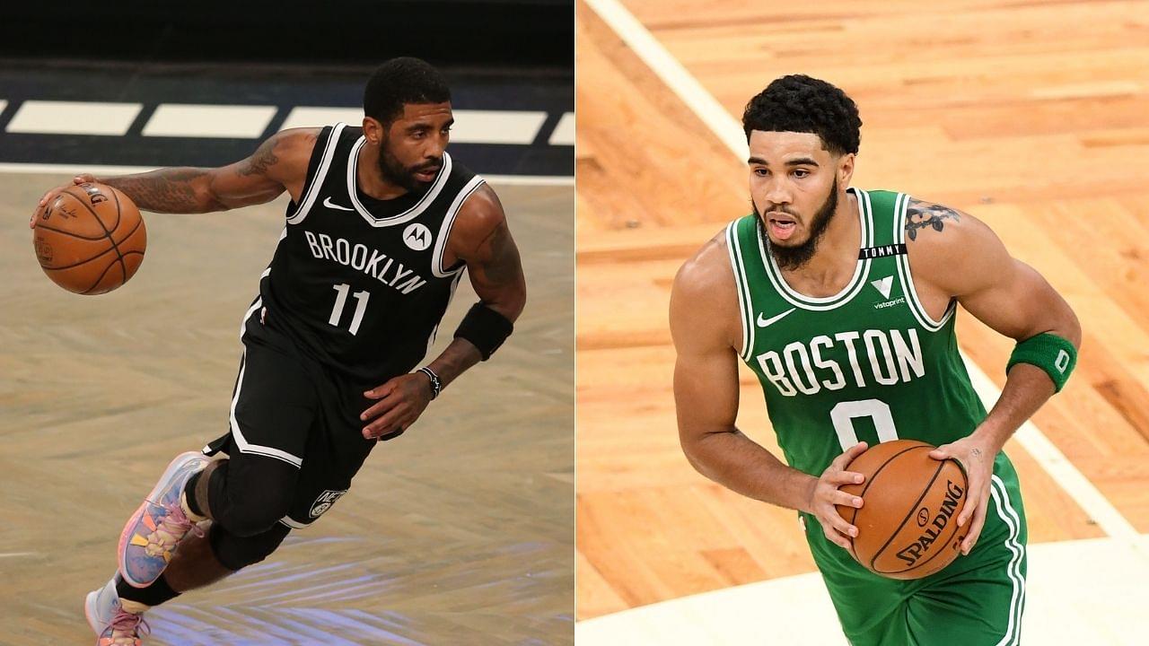 "Jayson Tatum shows off Mamba Mentality": Celtics star slaps Kyrie Irving on butt in typical Kobe Bryant fashion after draining turnaround fadeaway
