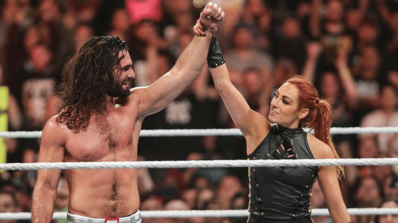 Becky Lynch and Seth Rollins introduce the world to their firstborn
