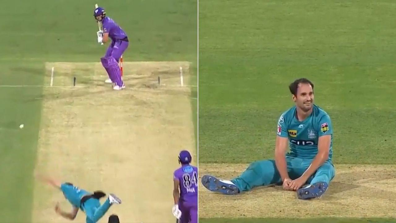 Lewis Gregory: Heat all-rounder's attempted slower ball lands off the pitch; Tim David hits six on free-hit next ball