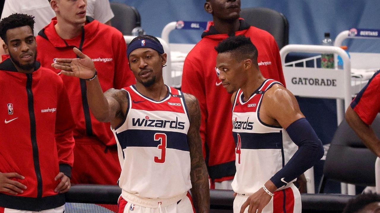 "Russ, what do you do?": Bradley Beal explains why he imitated Russell Westbrook's rock the cradle celebration in Wizards win