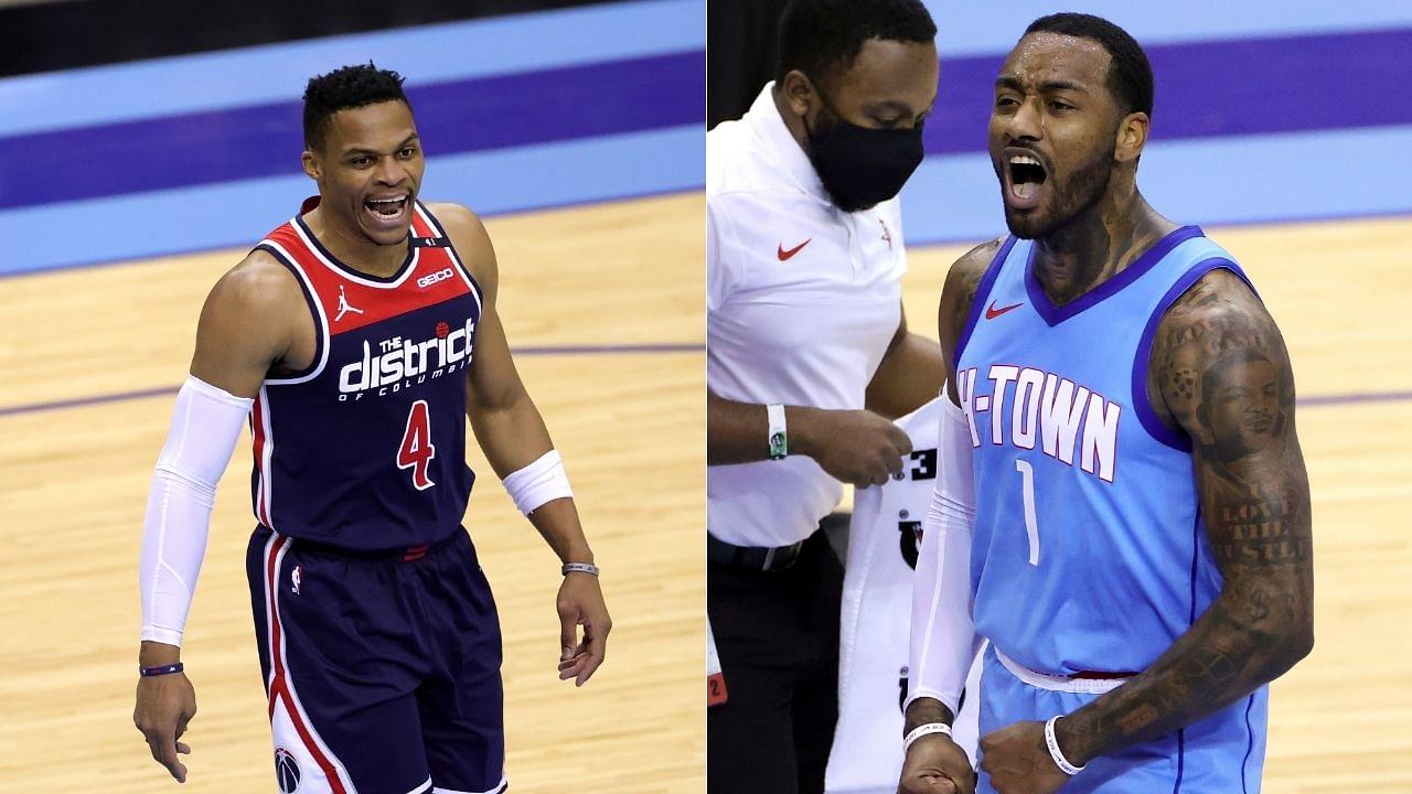 "Storm brewing between John Wall and Russell Westbrook": Fans react to altercation between star guards in Rockets win over Bradley Beal's Wizards