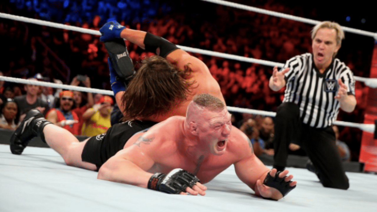 Kurt Angle reveals he convinced Brock Lesnar to sell for AJ Styles in their match at Survivor Series 2017