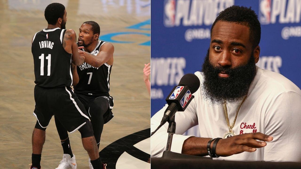 “James Harden is Robin to Kevin Durant’s Batman”: Kendrick Perkins calls Kyrie Irving Alfred, snubs him as second star on Brooklyn Nets