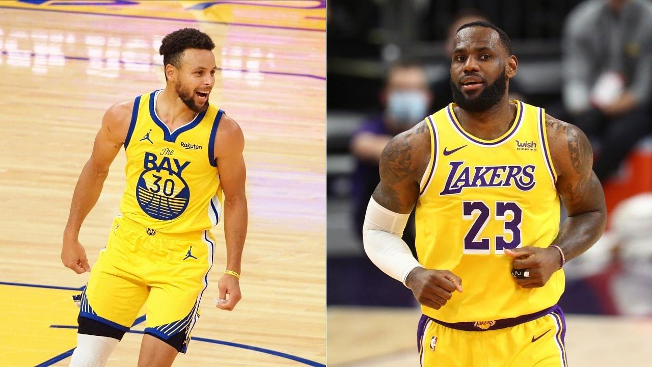 "Steph Curry makes it 10 times out of 9": LeBron James pays respect to Warriors star after making look-away 3-pointer while staring at Lakers bench
