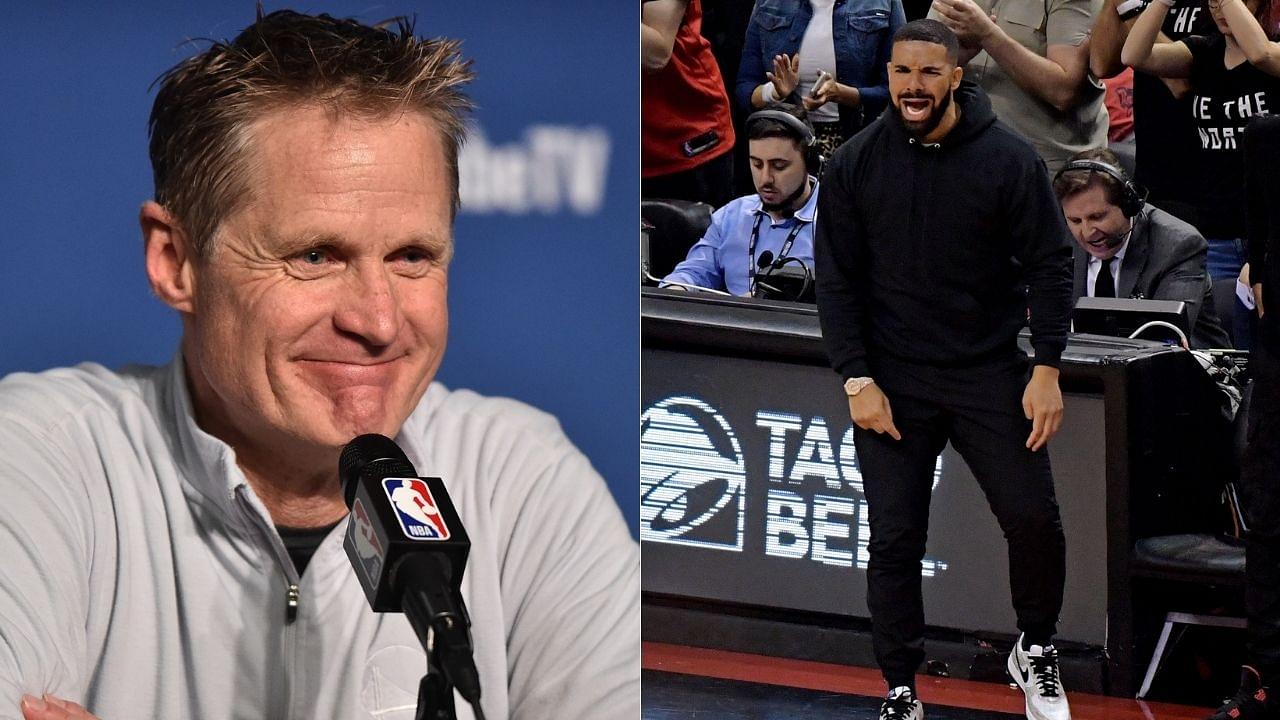 "I'm with Drake": When Steve Kerr hilariously fined Steph Curry, Draymond Green and Drake $500 each for being late to the Warriors team plane