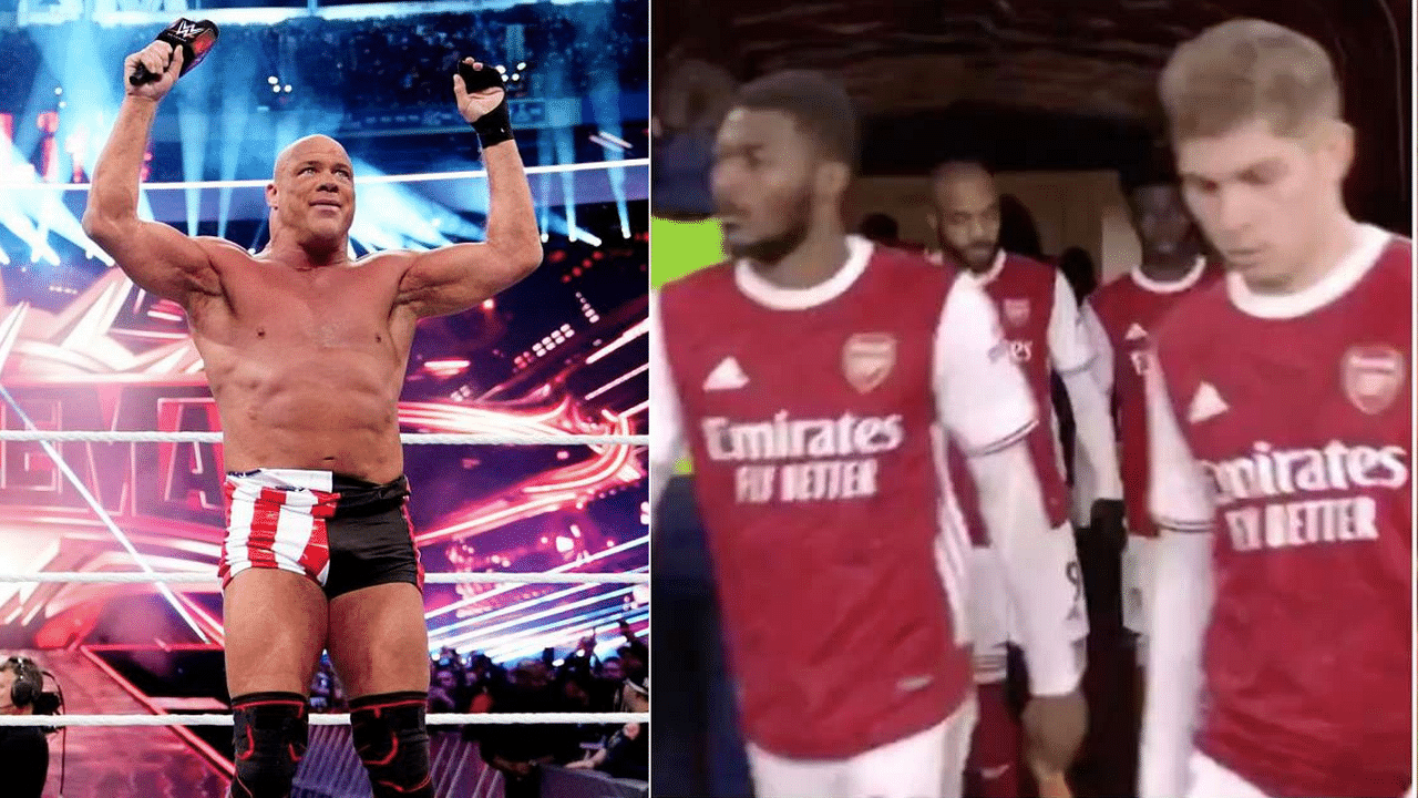 Kurt Angle comments on Arsenal walking out to his theme song vs Crystal Palace