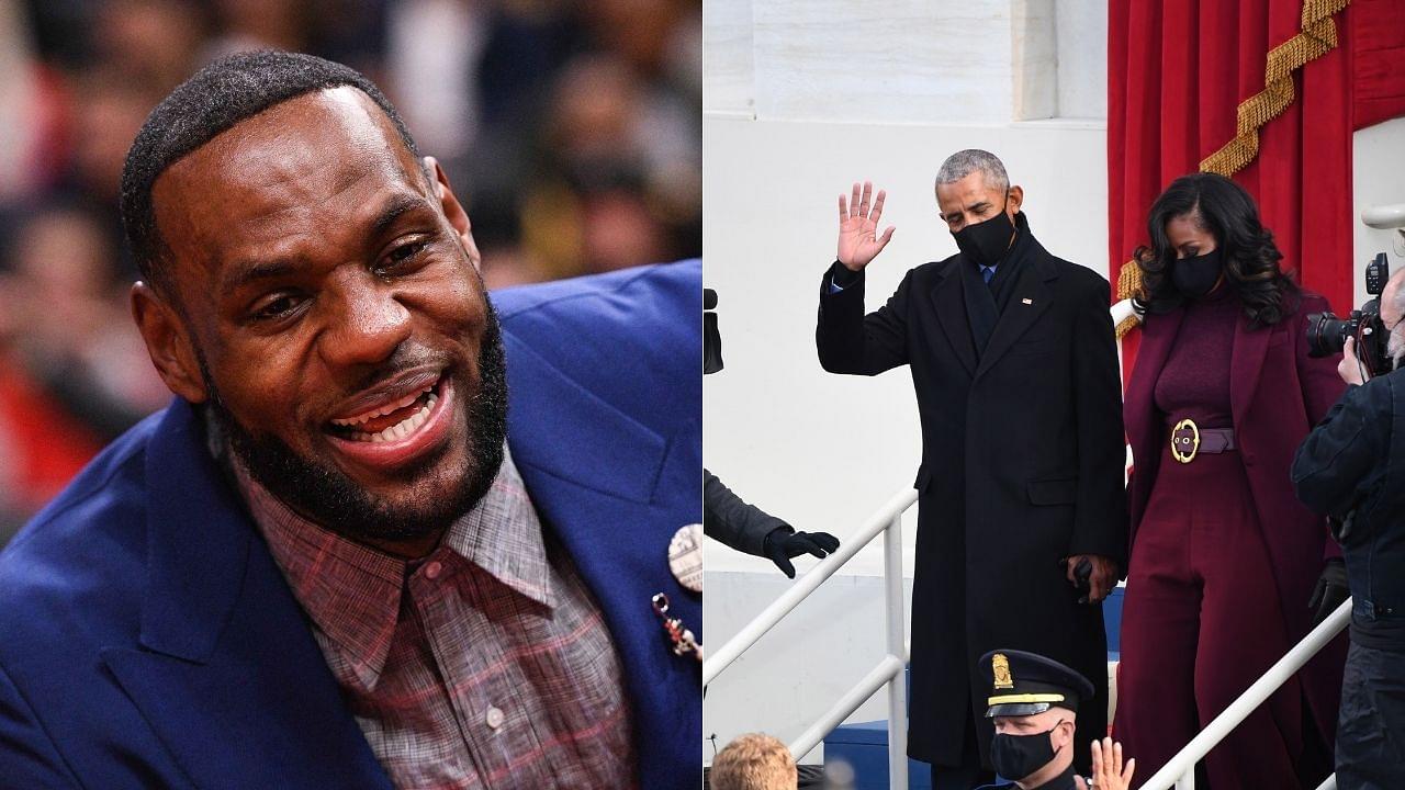 “What a time!”: Lakers' LeBron James reacts to a throwback photo of him watching President Barack Obama’s inauguration day with Bronny James