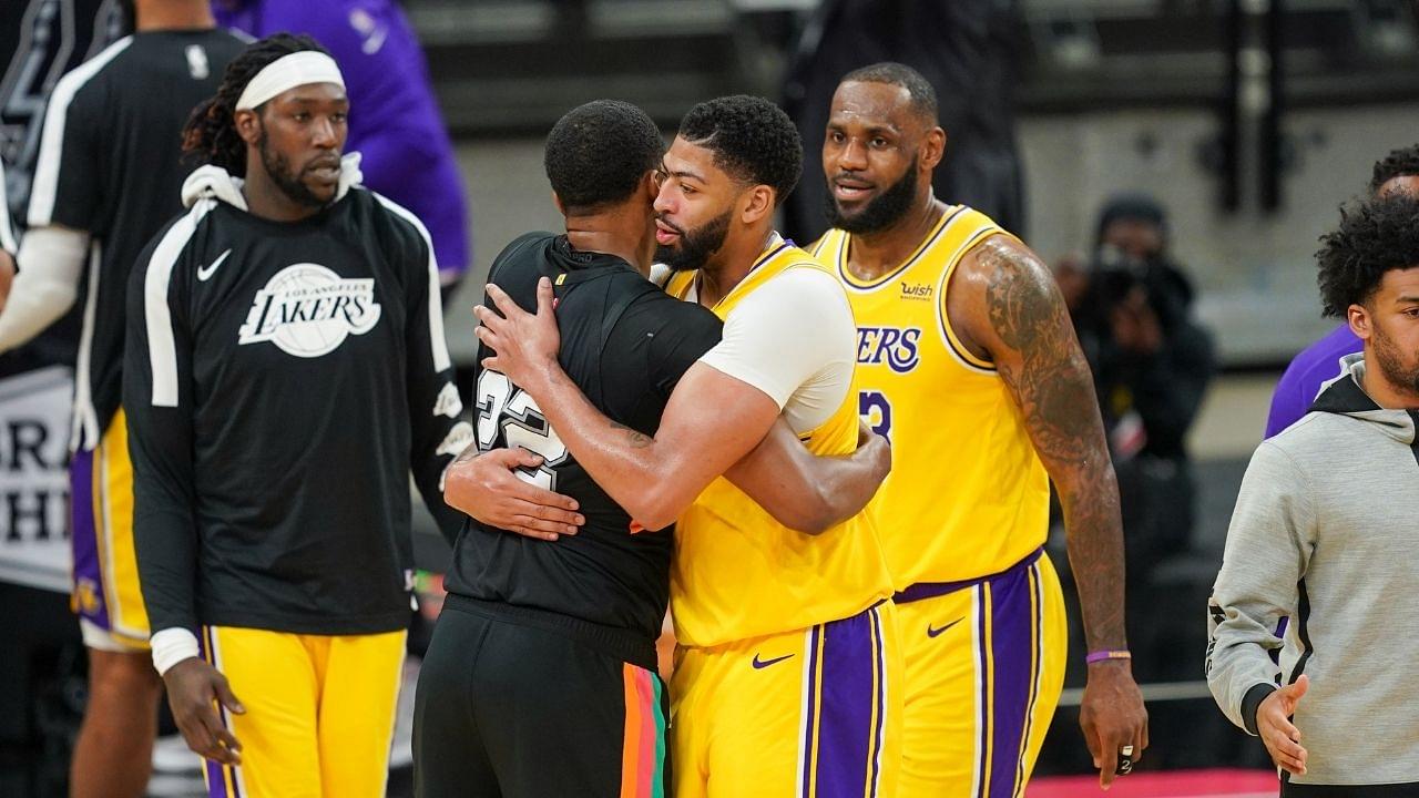 “Kyle Kuzma can’t stop laughing”: LeBron James hilariously mimes Anthony Davis’s jab step which causes the Lakers star to erupt in laughter