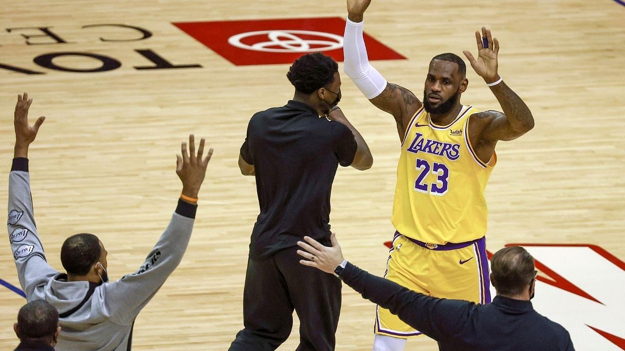 "Dennis Schroder bet I couldn't hit that 3-pointer": LeBron James emulates Stephen Curry with a crazy look-away 3 while staring at Lakers bench
