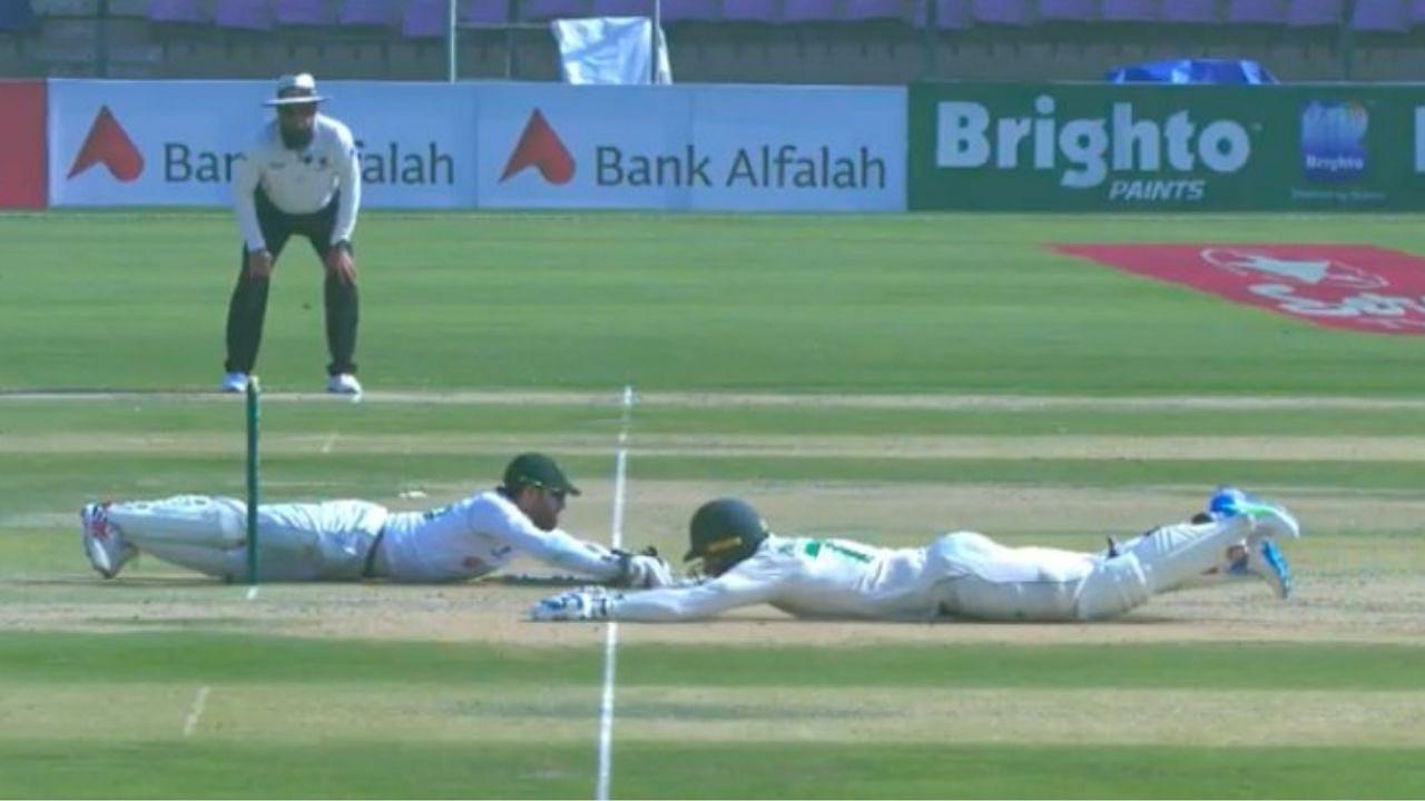 Rassie van der Dussen run-out: Watch South African batsman involved in massive mix-up with Dean Elgar in Karachi Test