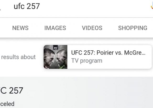 UFC 257 Canceled?: Google Search Result Shows The Pay-Per-View Event Is Canceled