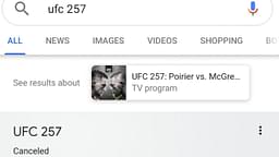 UFC 257 Canceled?: Google Search Result Shows The Pay-Per-View Event Is Canceled