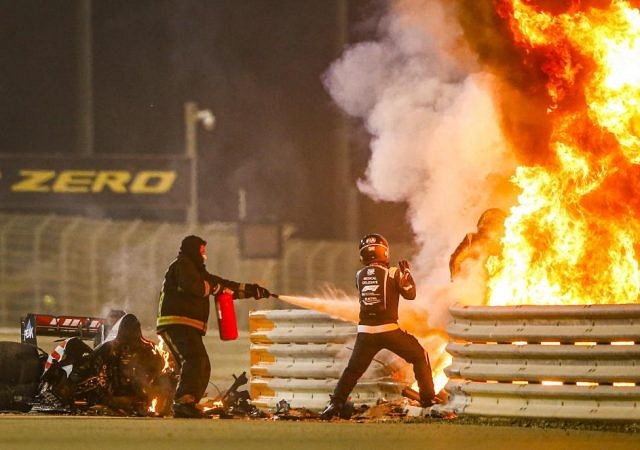 "He’s walking, he’s walking!" - Romain Grosjean crash at Bahrain was a massive concern for the Haas race engineers