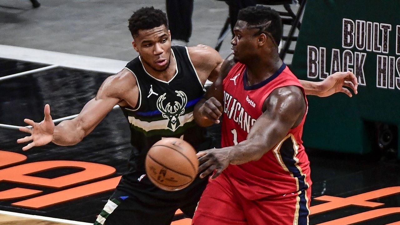 'I can sell Zion Williamson's jersey for a high price': Giannis Antetokounmpo hilariously states what he'll do with the Pelicans All-Star's jersey