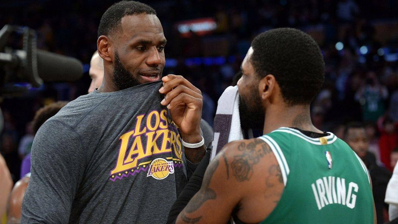 'No hugs or daps': Former teammates LeBron James and Kyrie Irving seem to have no love lost between the two during Nets vs Lakers