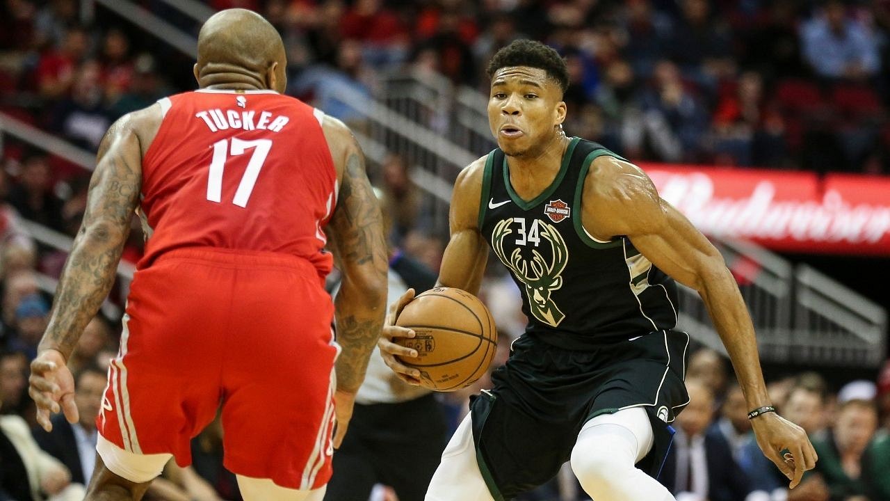 Giannis Antetokounmpo I Don T Have To Guard You Any More Pj Tucker Hilariously Expresses Relief After Bucks Finalize Trade For Him The Sportsrush