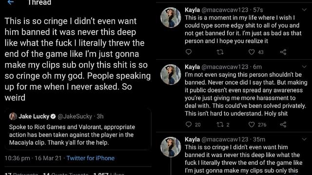 what did macaiyla said in her tweets