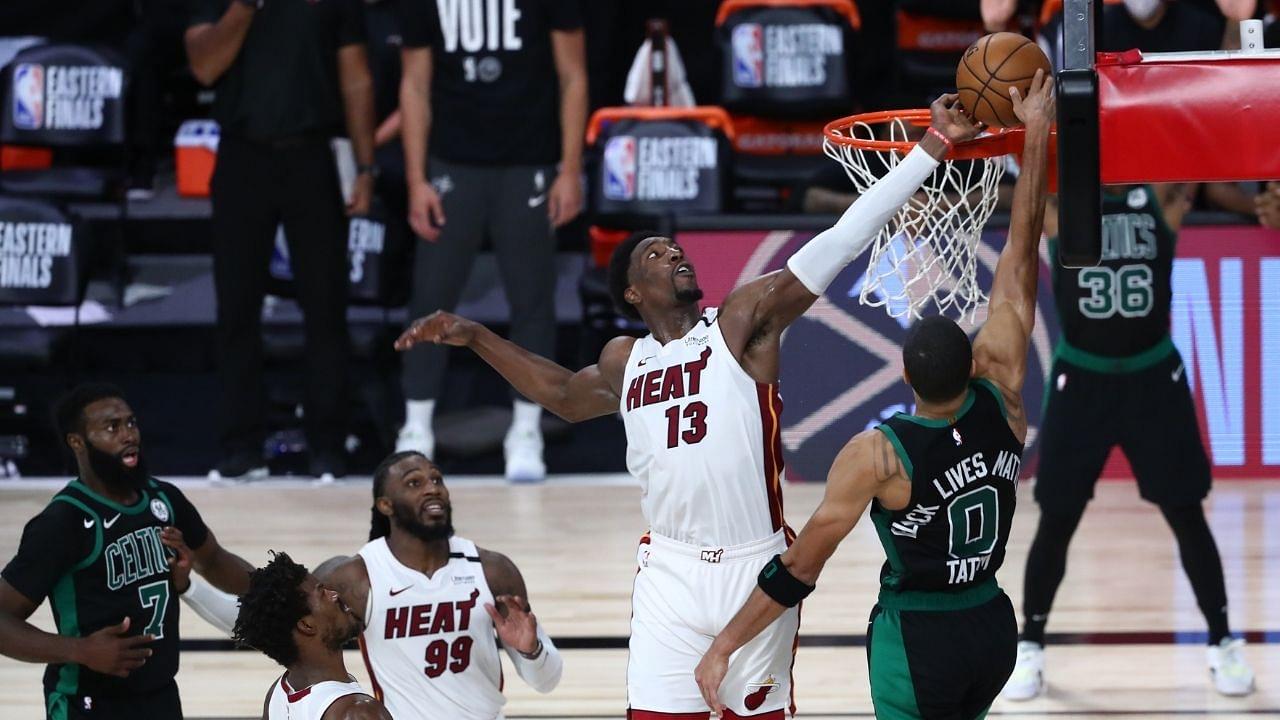 "Lowkey still talkin' s**t to Jayson Tatum about it": Bam Adebayo explains why his block against Celtics in last year's playoffs was a top 3 Heat moment ever