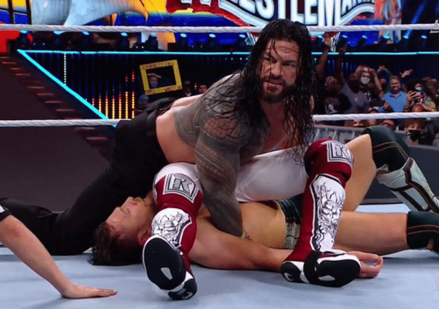 Roman Reigns pins Edge and Daniel Bryan to retain Universal Championship in the main event of Wrestlemania 37