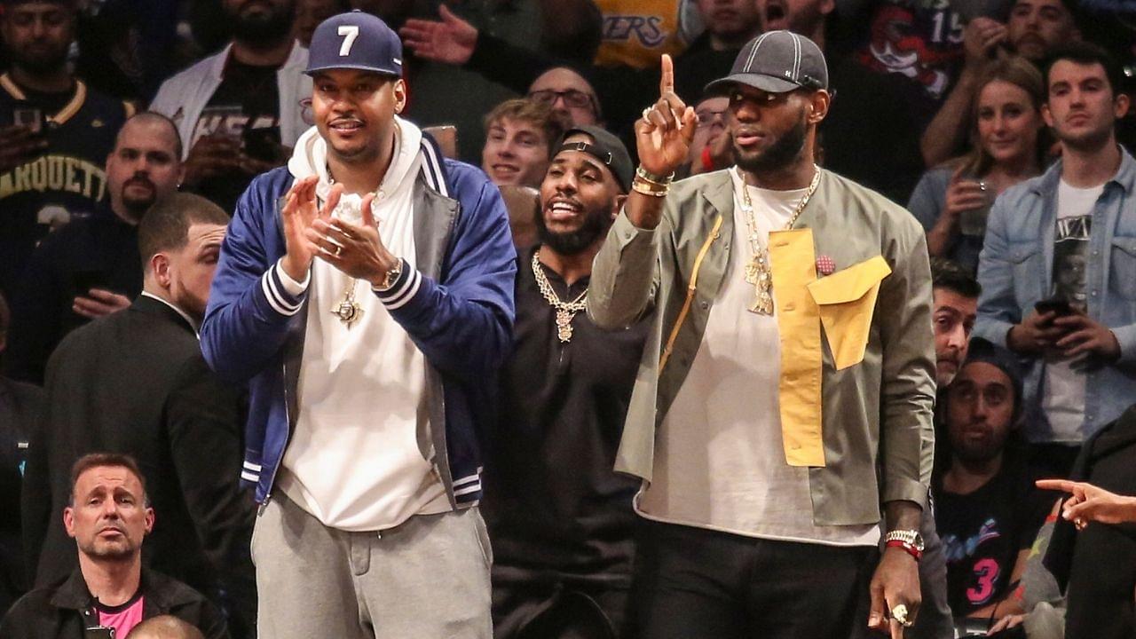 LeBron James has a funny reaction to Carmelo Anthony ranting about the Detroit Pistons' fog machine