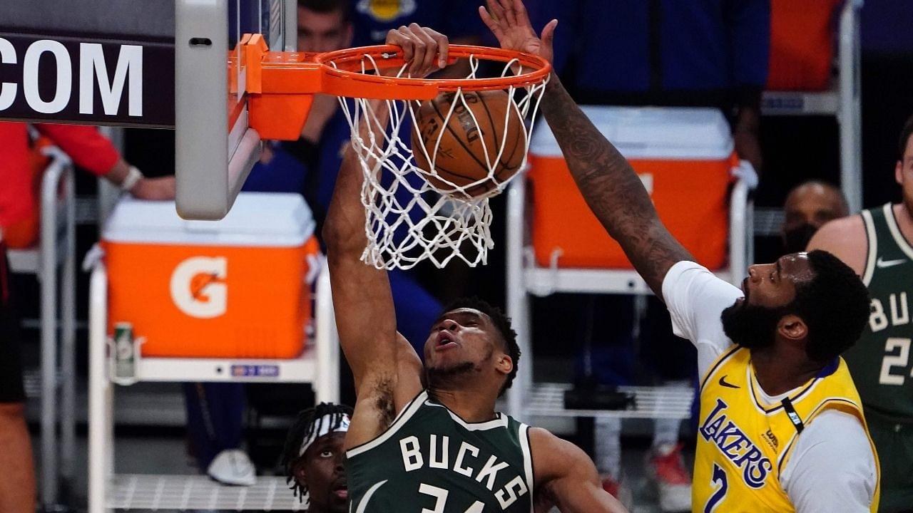 Andre Drummond posterized for the first time as a Lakers player by the Bucks' back-to-back MVP Giannis Antetokounmpo