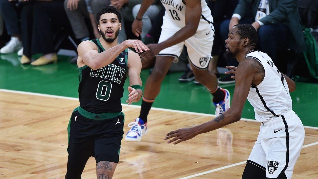 "Jayson Tatum got Kevin Durant reaching": Celtics star crosses up Nets rival en route 40 points in 3 quarters of Celtics vs Nets Game 3