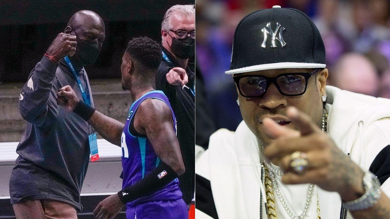 Michael Jordan hit up Allen Iverson with some hilarious trash talk in his first on-court meeting: "What's up, you little b****?"