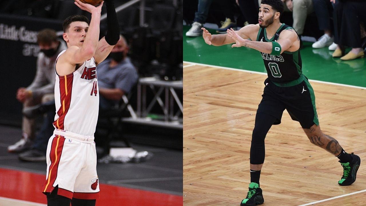 “Jayson Tatum was right about Tyler Herro being a ‘Bubble fraud’: Fans react to Heat star’s abysmal Playoff stats against Giannis and the Bucks following a series sweep