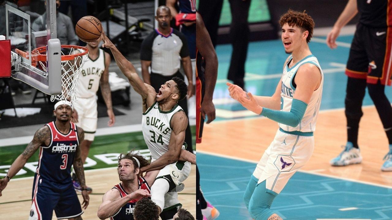 “Giannis Antetokounmpo takes 30 seconds to hit a free throw!”: NBA fans troll Bucks MVP for taking as long as 2 LaMelo Ball free throws to hit merely 1