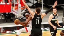 "Brook Lopez recoiled after Kenyon Martin Jr dunked on him": Bucks star explains his hilarious reaction to the Rockets rookie's poster dunk