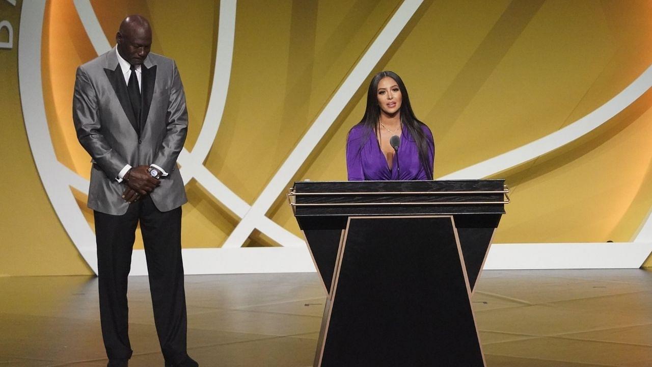 "Vanessa Bryant referenced Michael Jordan's 'took it personally' meme": NBA Fans react to Kobe Bryant's wife thanking his doubters at his Hall of Fame induction