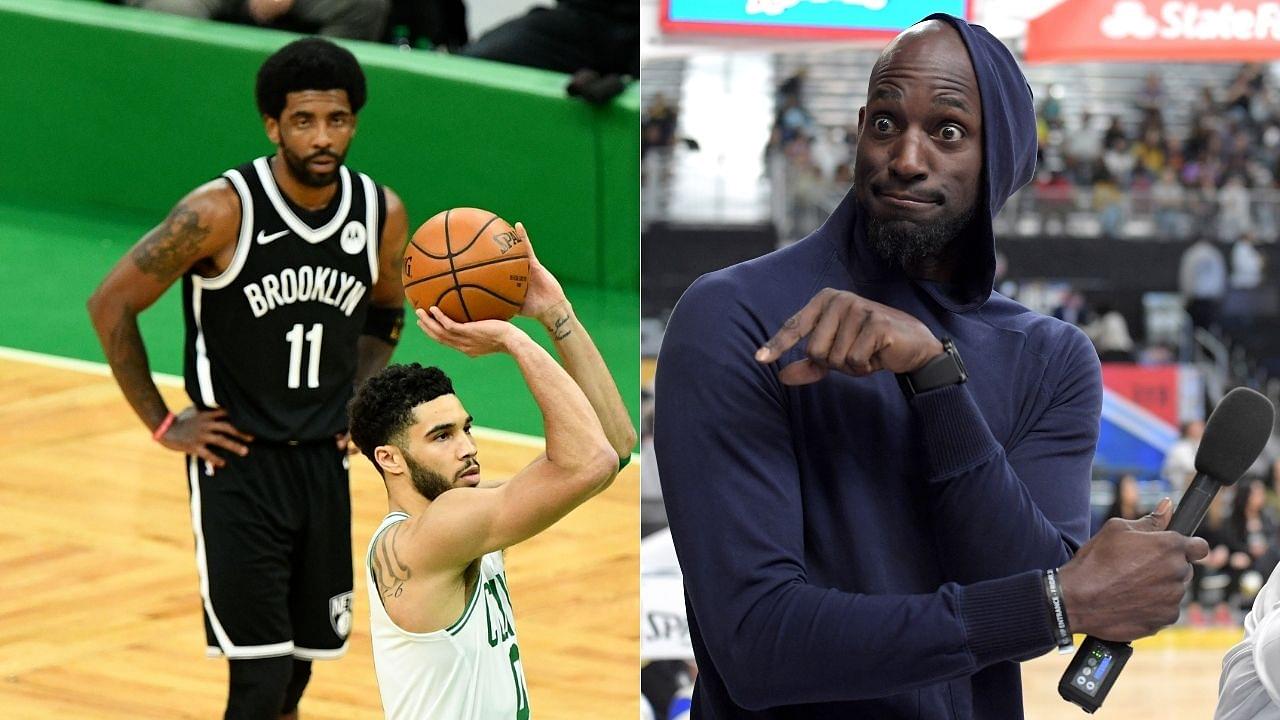"Kyrie Irving, you stomped 'Lucky', that's not cool": Kevin Garnett berates Nets star for stomping on Celtics logo after Game 4 win