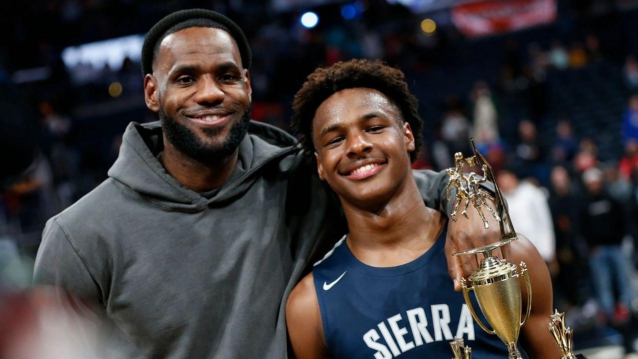 "Bronny James gets mocked for complaining to the referees": The crowd bullies the 17-year old by raising the China flag with LeBron James' crying face on it