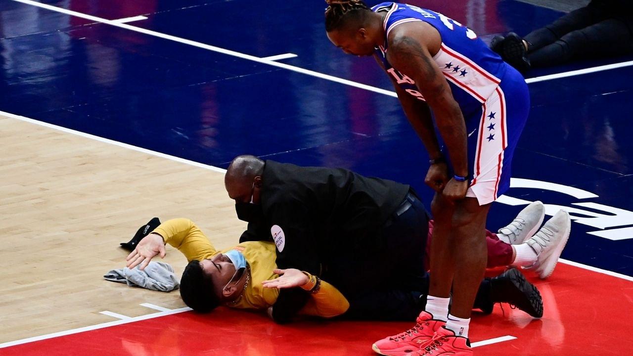 "Dwight Howard just leaned over to see what's up": Pandemonium reigns at Capital One Arena as Q3 of Sixers vs Wizards Game 4 is disrupted by an intruding fan