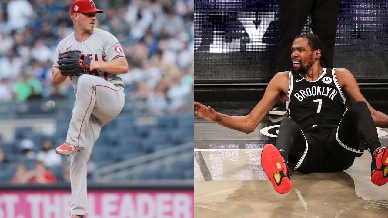 “Kevin Durant hasn’t seen someone choke like this in a game since last week”: NBA fans troll the Nets superstar’s reaction to seeing Angels pitcher Dylan Bundy throw up on the mound