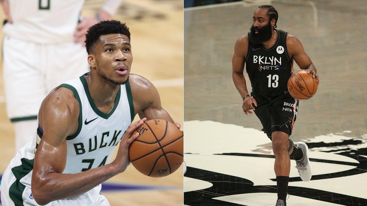 "James Harden is annoyed at Giannis Antetokounmpo's lengthy free throw routine": Nets star was visibly put off by Bucks MVP's wind-up in Game 6