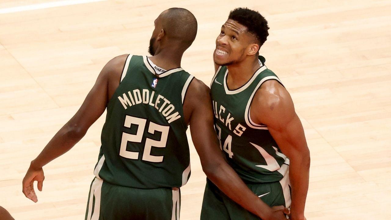 "Khris Middleton retiring will be the toughest day of my career": Giannis Antetokounmpo gives his Bucks co-star an emotional tribute following their Game 3 win over Trae Young and the Hawks