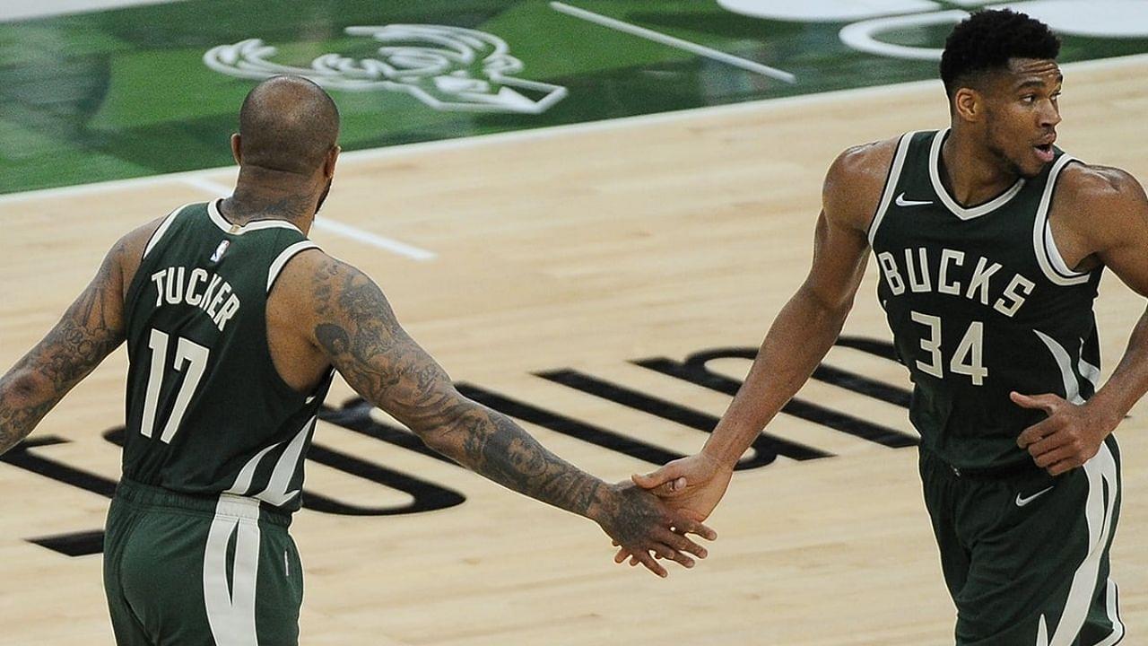 "That's exactly how PJ Tucker drew it up": An alley-oop to Giannis Antetokounmpo accidentally falls in as a 3, as Bucks go on to win Game 3 of the ECF