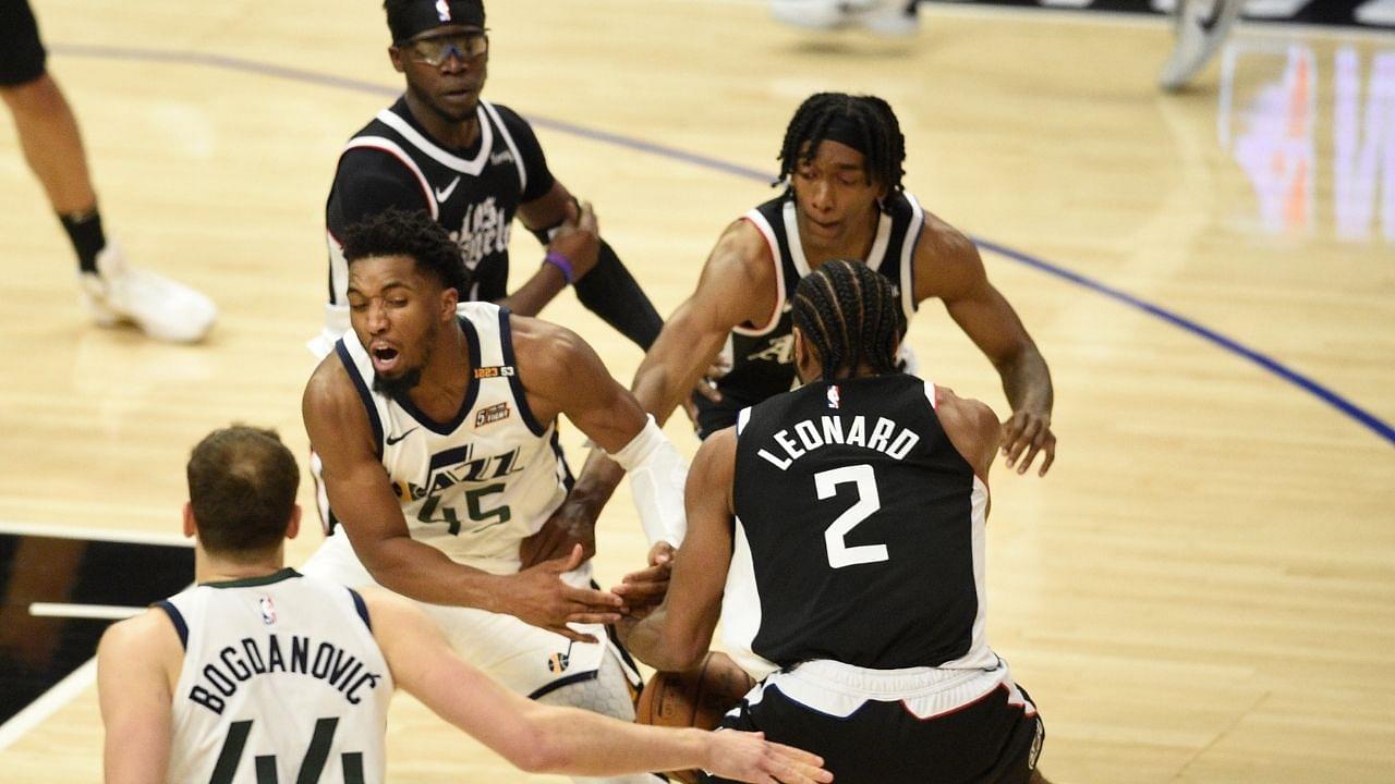 "Kawhi Leonard said I'll take that": Clippers superstar locks up Donovan Mitchell for most of their Game 3 matchup, steals and dunks it in