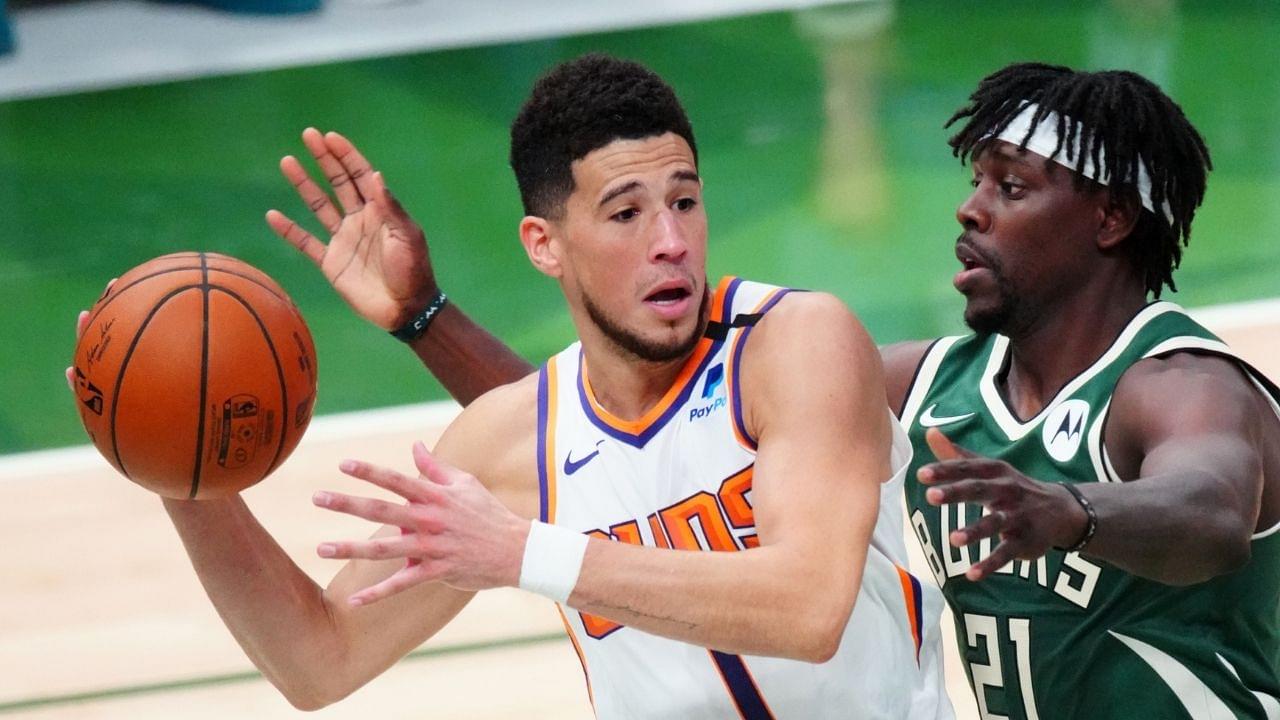 “Devin Booker literally wrapped his arms around Jrue Holiday”: NBA fans react to the Suns superstar getting away with his 6th foul as the refs swallow their whistle in Bucks Game 4 win
