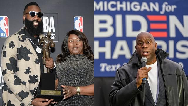 “Samuel L Jackson and I ran into James Harden in Monte Carlo!”: NBA fans hilariously roast Magic Johnson for posting a picture with the Nets star