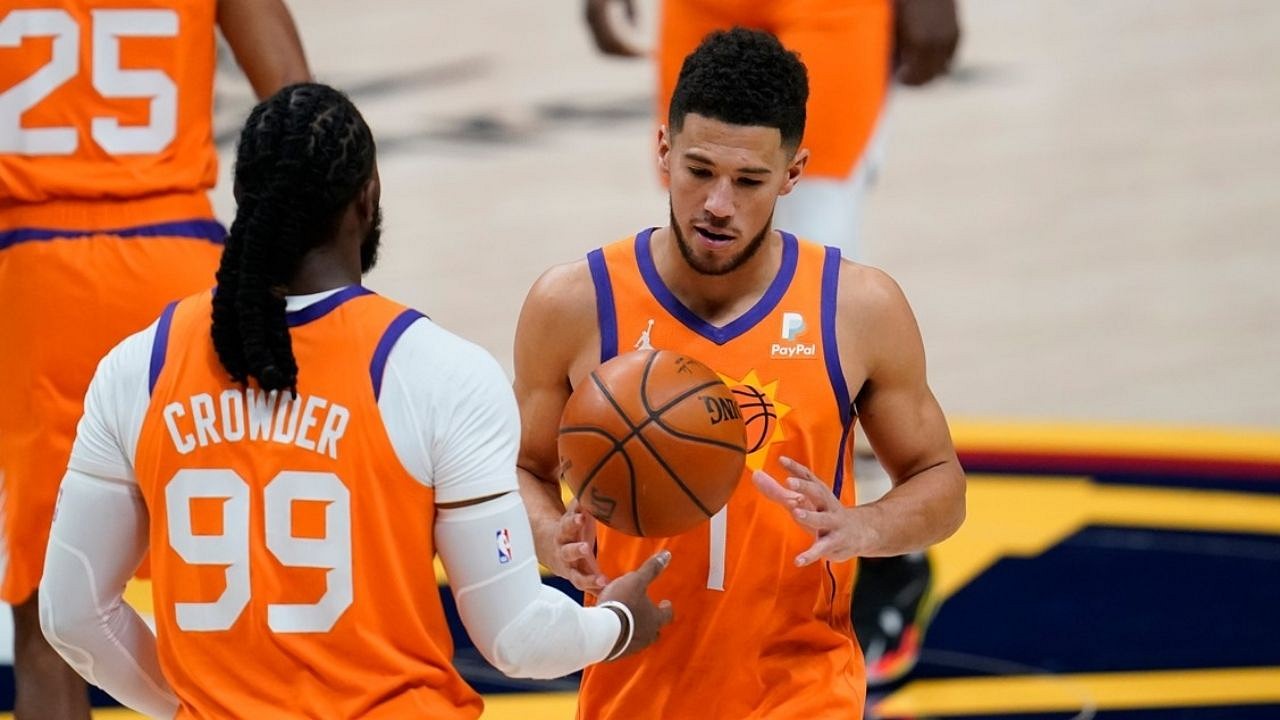 Phoenix Suns Haven T Made The Playoffs In 10 Years Jae Crowder S Unlikely Union With Devin Booker After Social Media Battle Leads Them To First Nba Finals In 28 Years The Sportsrush