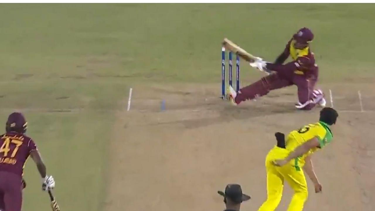 WI vs AUS 2021: Shimron Hetmyer bravely scoops Mitchell Starc for a six to bring up second T20I half-century