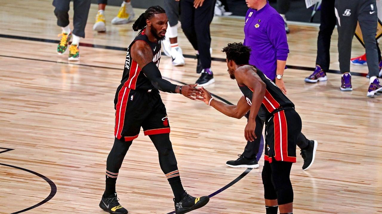 "I've been busting your a** since school": Miami Heat teammates Jimmy Butler and Jae Crowder would often have "borderline uncomfortable" trash talk during practice in the NBA Bubble