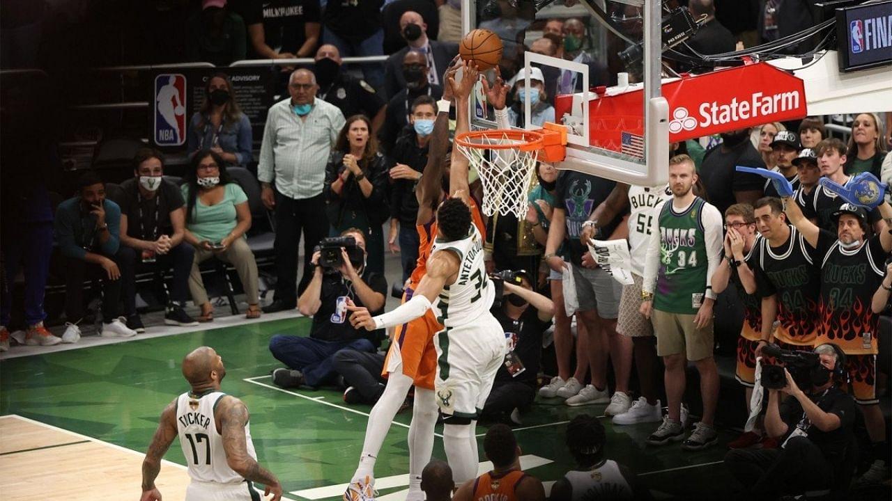 "Giannis Antetokounmpo's block on Deandre Ayton was the best block of all time.": Pat Connaughton snubs LeBron James' 2016 Finals block after Greek Freak's incredible block in NBA Finals Game 4