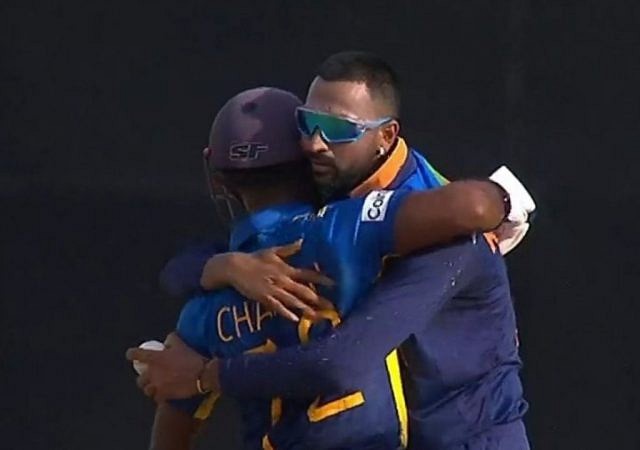 Krunal Pandya hug: Krunal hugs Charith Asalanka in lovely 'Spirit of Cricket' moment in Colombo ODI