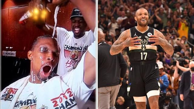 "Chris Bosh or PJ Tucker?" NBA fans just can't decide who wins at being the bigger party animal between the Bucks star and the Heat legend