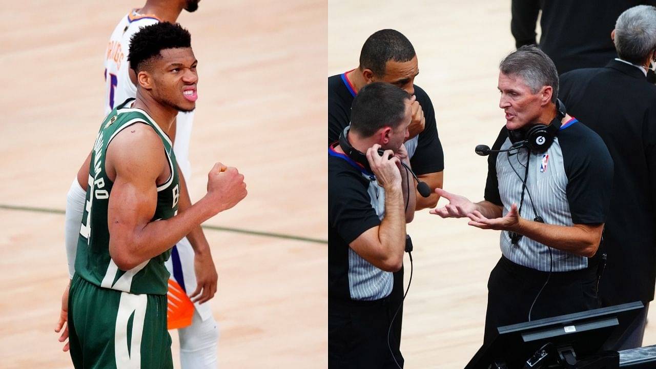 “Giannis Antetokounmpo was mad at Scott Foster for ruining his free throw routine”: NBA fans react to the Bucks MVP sternly glaring at Foster during their Game 3 win against the Suns