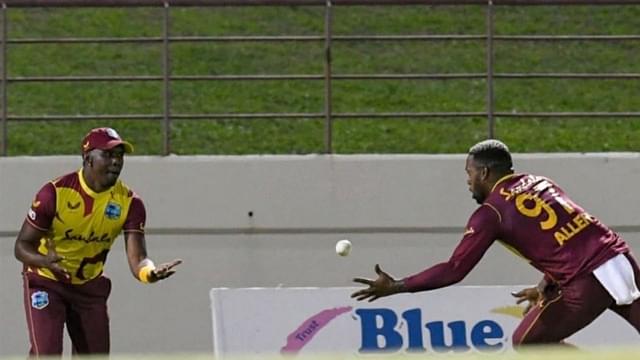 DJ Bravo and Fabian Allen catch: West Indian pair join hands to grab excellent rebound catch to dismiss Aaron Finch in 3rd T20I